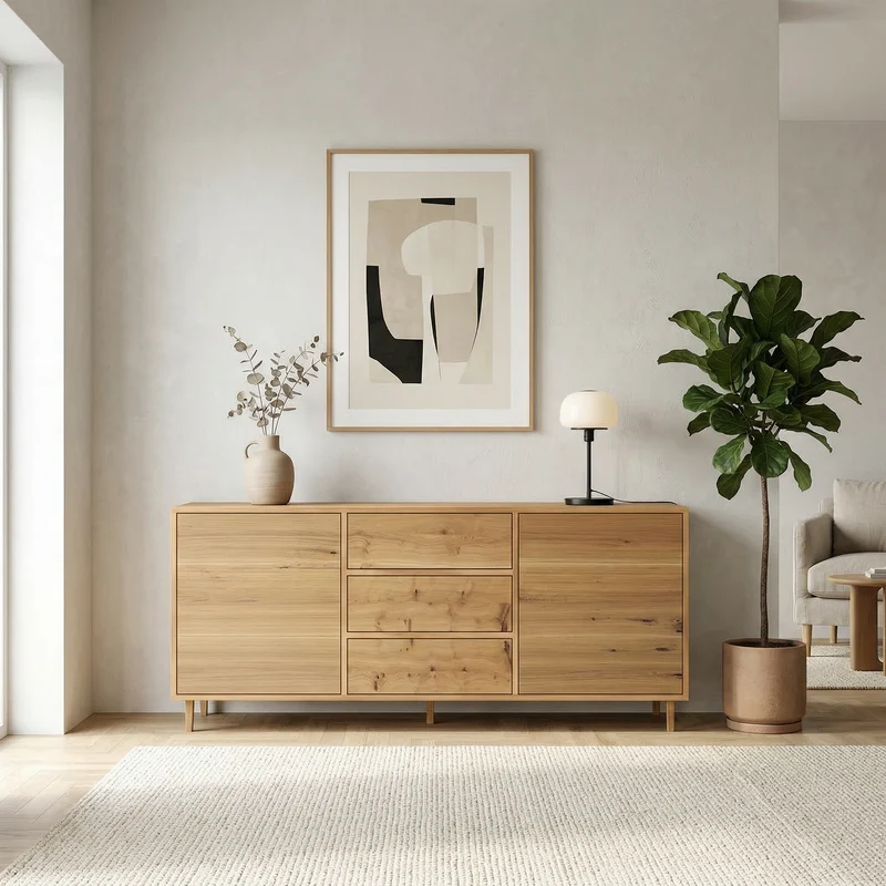 Sideboard Eiche Rustikal - Natur geölt 180cm