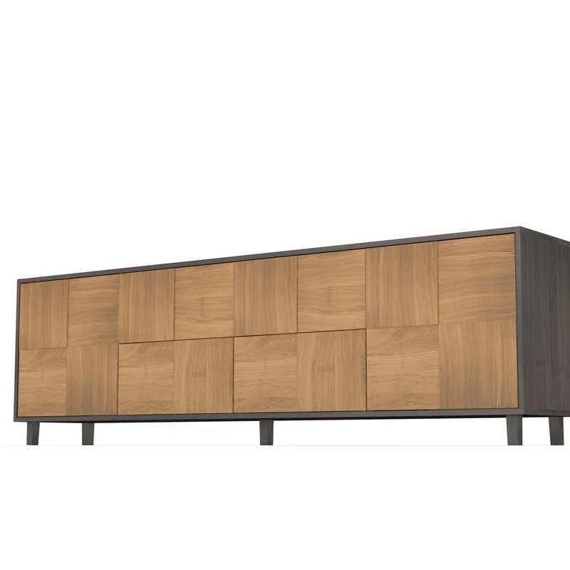 Sideboard "Mosaik" Eiche Premium - Natur/Schwarz geölt 240cm