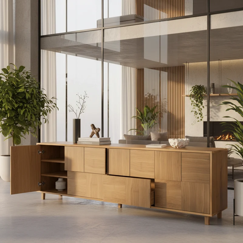 Sideboard "Mosaik" Eiche Premium - Natur geölt 240cm