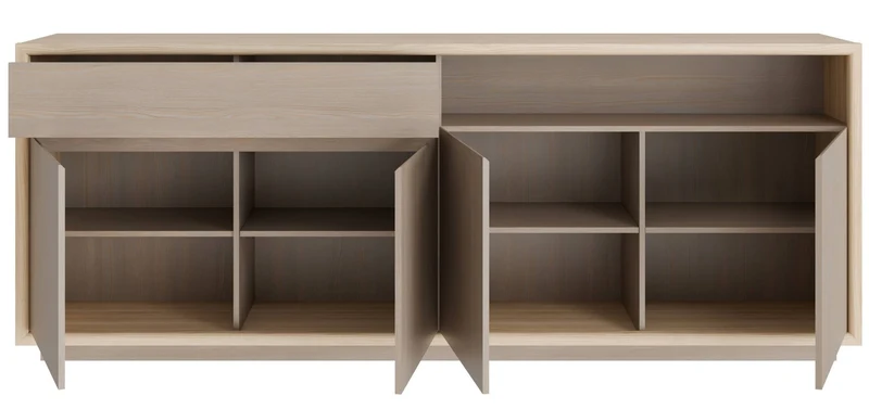 Sideboard Kommode FICAR mit LED Dekor: Riva Eiche / Imbiah Pine, Forte