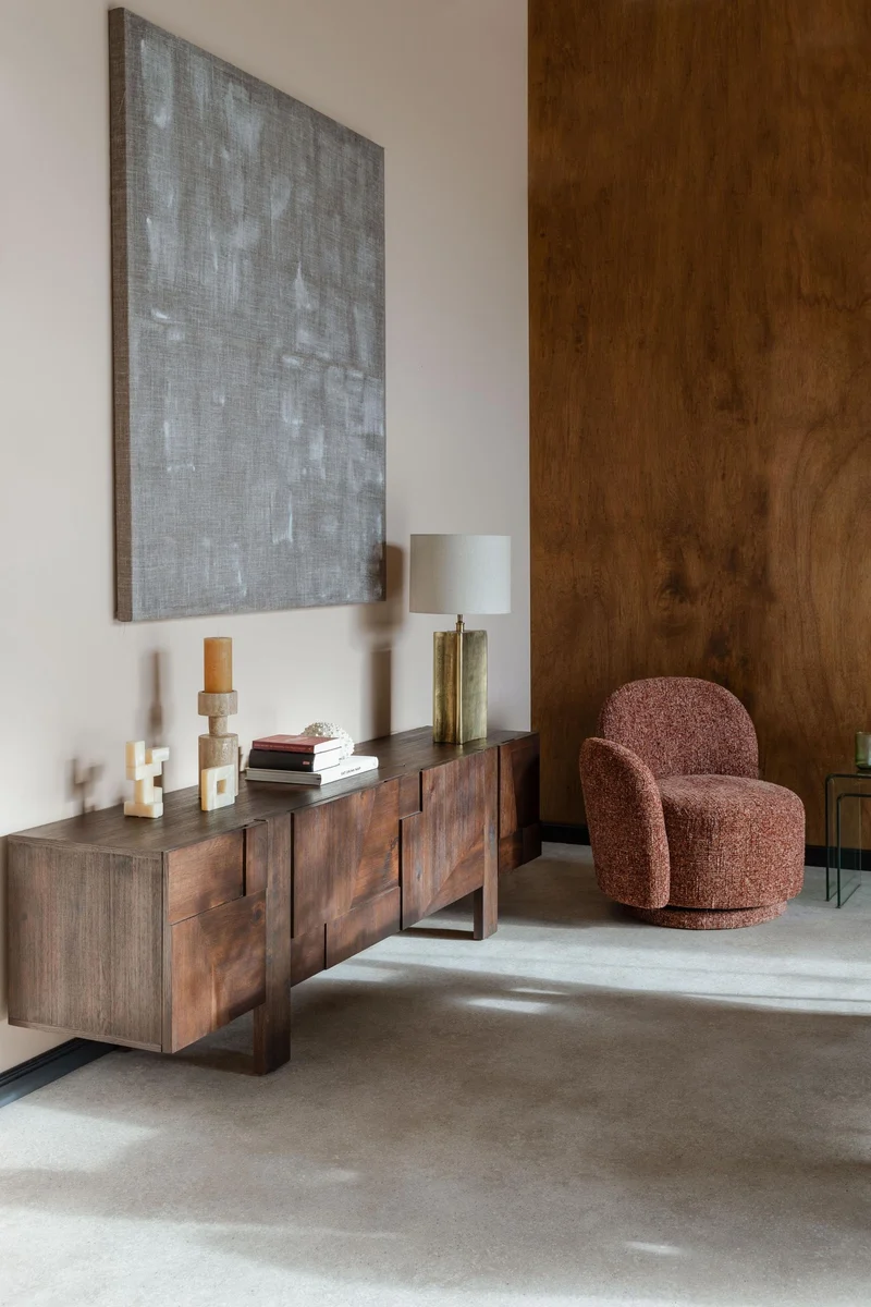 Sideboard BRUNEAU Eschenfurnier Dunkelbraun 150cm