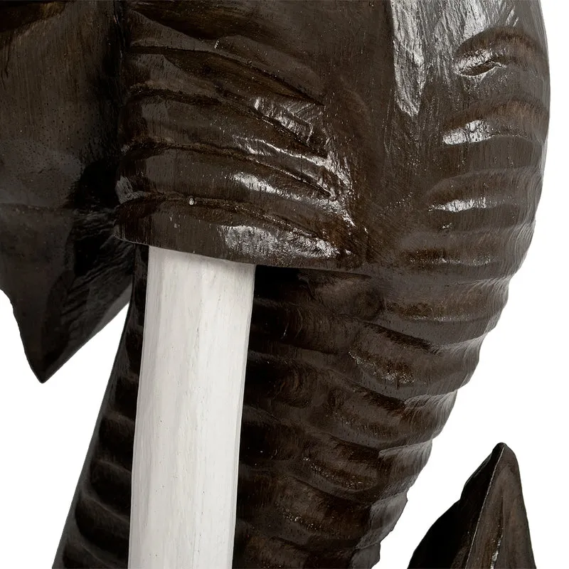 Deko Elefantenkopf TUSK-M Antik-Dunkelbraun ca. H50cm