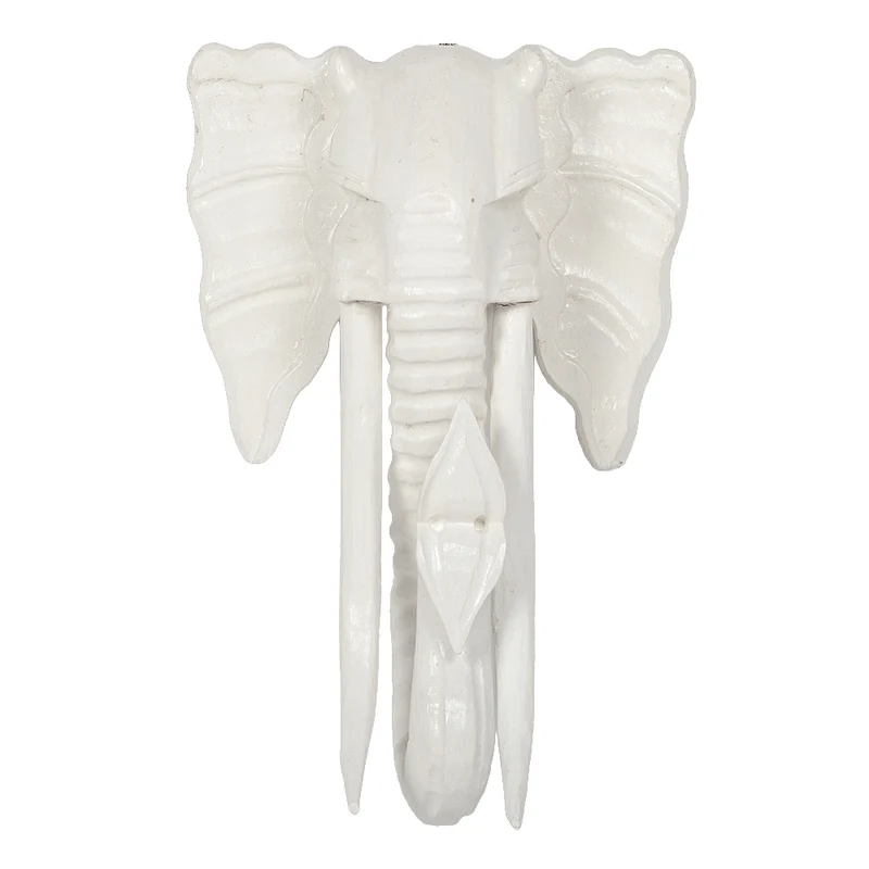 Deko Elefantenkopf TUSK-L Antik-Weiß ca. H60cm