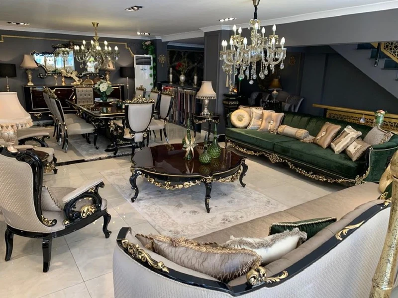 Casa Padrino Luxus Barock Sofa Dunkelgrün / Schwarz / Gold - Prunkvolles Wohnzimmer im Barockstil - Barock Wohnzimmer Möbel - Edel & Prunkvoll