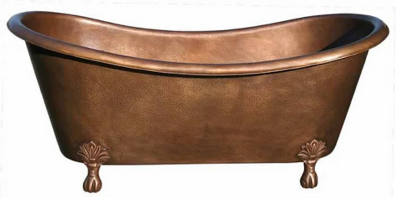 Casa Padrino Luxus Jugendstil Kupfer Badewanne 170 x 72 x H. 71 cm - Freistehende Retro Badewanne - Rustikale Kupfer Badezimmer Möbel