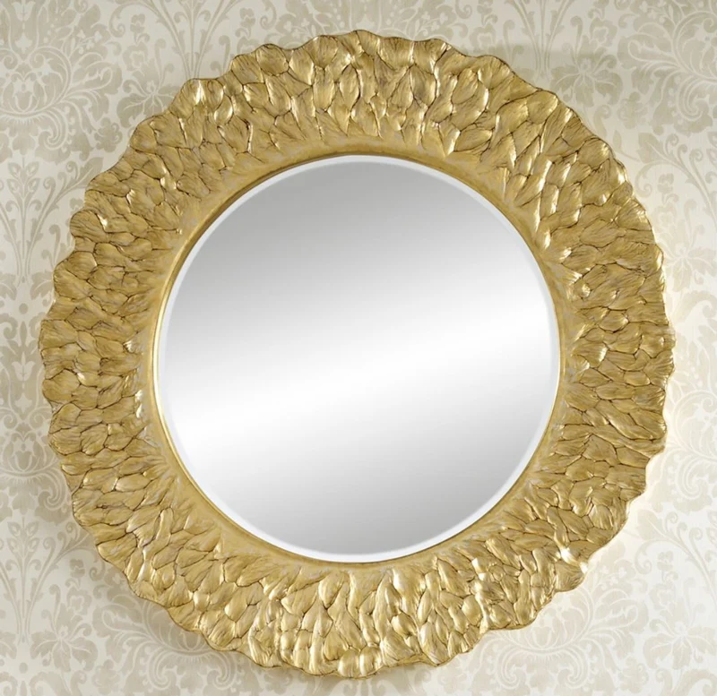 Casa Padrino Hotel / Restaurant Spiegel Gold Rund Ø 110 cm - Luxus Qualität Runder Spiele