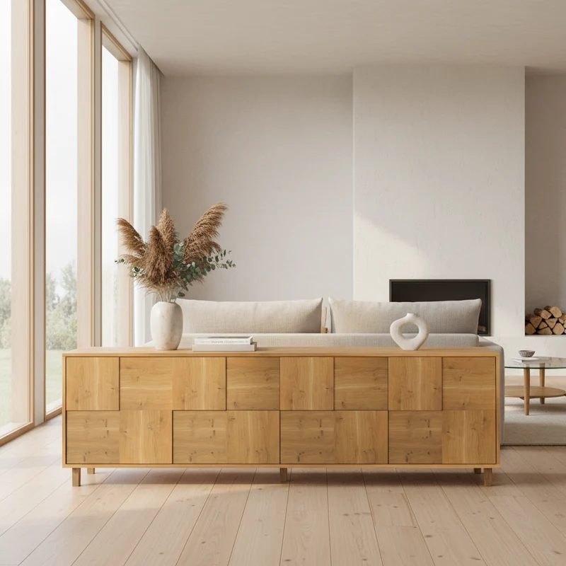 Sideboard "Mosaik" Eiche Rustikal - Natur geölt 240cm