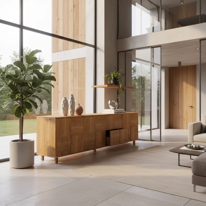Sideboard "Mosaik" Eiche Rustikal - Natur geölt 240cm