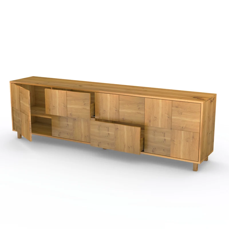 Sideboard "Mosaik" Eiche Rustikal - Natur geölt 240cm