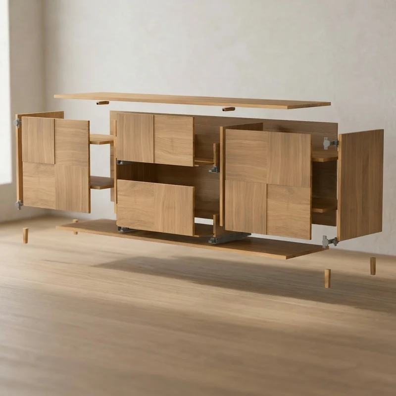 Sideboard "Mosaik" Eiche Rustikal - Natur geölt 180cm