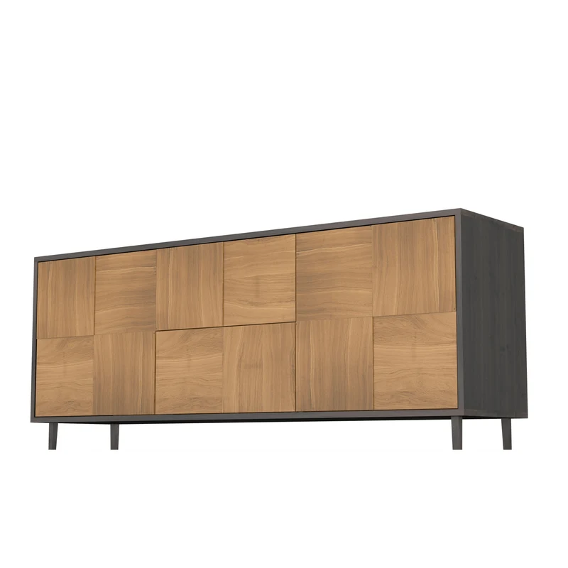 Sideboard "Mosaik" Eiche Premium - Natur/Schwarz geölt 180cm