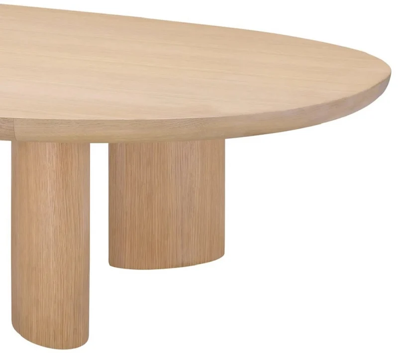 Casa Padrino Luxus Couchtisch Naturfarben 168,5 x 86,5 x H. 35,5 cm - Ovaler Massivholz Wohnzimmertisch - Wohnzimmer Möbel - Luxus Möbel - Luxus Einrichtung