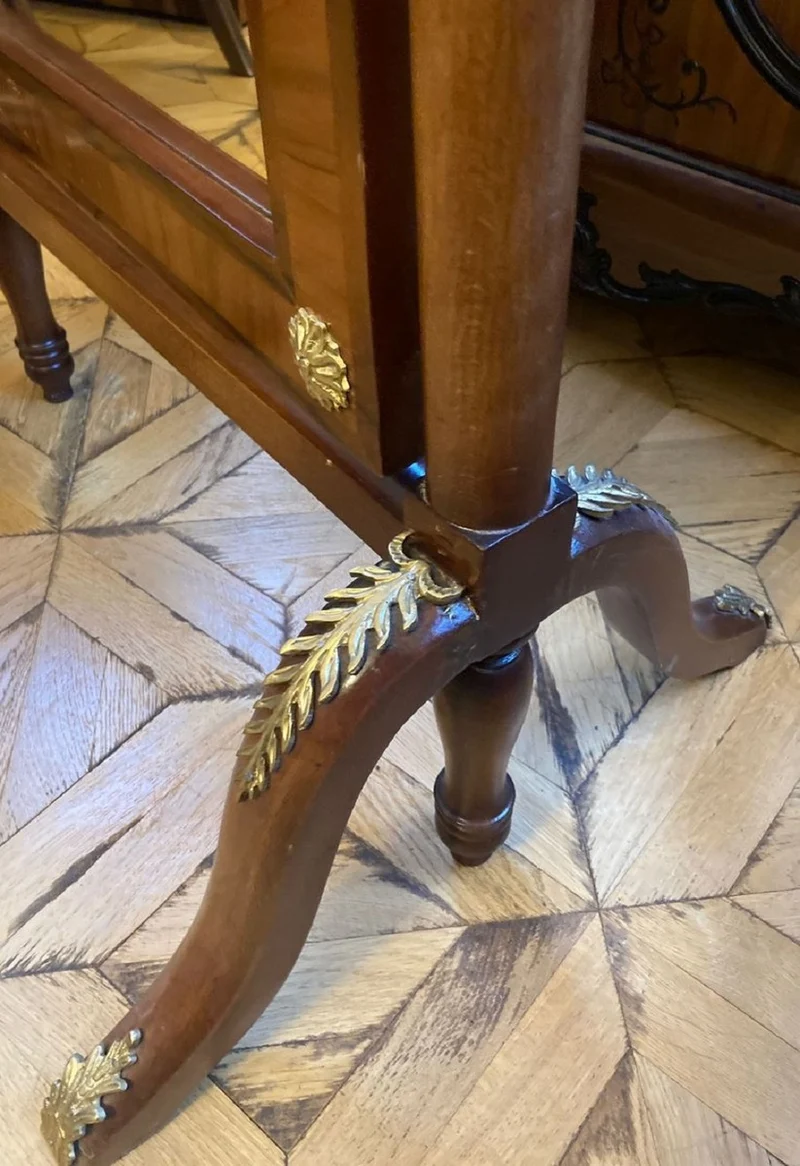 Casa Padrino Barock Standspiegel Braun / Gold - Schwenkbarer Massivholz Spiegel im Barockstil - Schlafzimmer Spiegel - Hotel Spiegel - Schlafzimmer Möbel - Barock Möbel - Edel & Prunkvoll