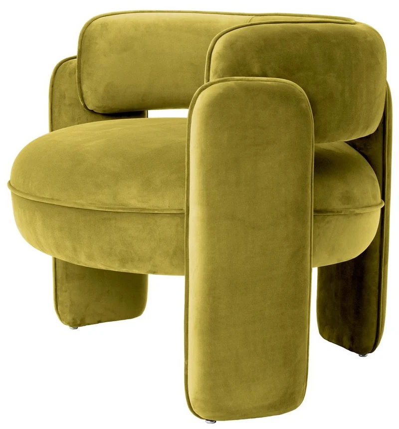 Casa Padrino Luxus Samt Sessel Vintage Grün 80 x 71 x H. 68,5 cm - Wohnzimmer Sessel - Hotel Sessel - Wohnzimmer Möbel - Luxus Möbel - Wohnzimmer Einrichtung - Luxus Einrichtung - Möbel Luxus