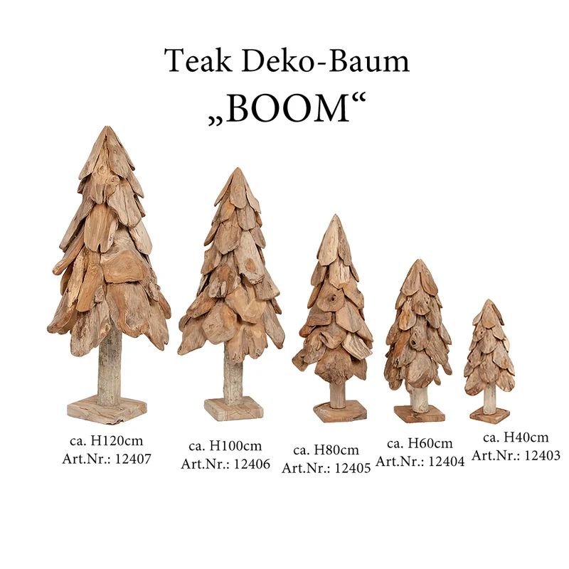 Teak Deko Baum BOOM ca. H80cm Tannenbaum Massivholz