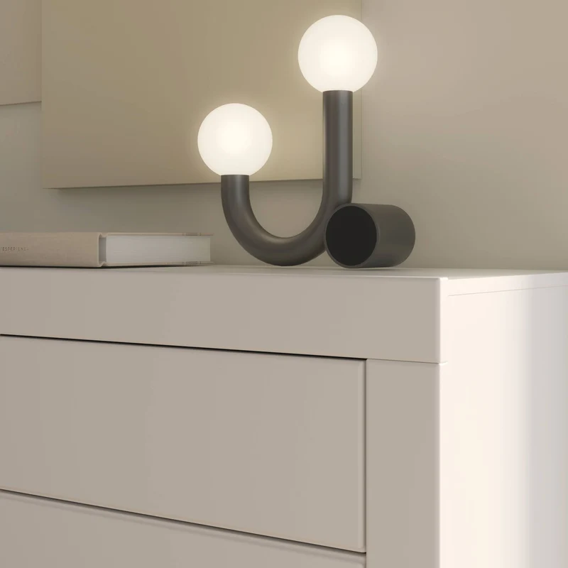Sideboard Kommode LEFKADAS Weiß seidenmatt 3 Türen 2 Schubladen, Forte