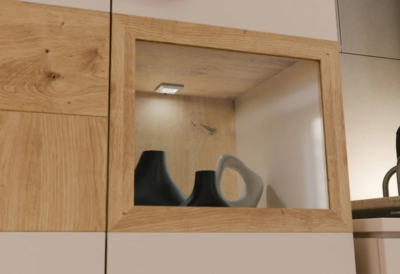 Vitrine Schrank LOUOTO 2 Türen Dekor Sand / Artisan Eiche von Forte
