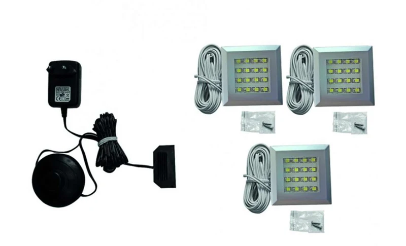 LED Beleuchtung Farbton neutralweiß, 54x54 mm 3er-Set
