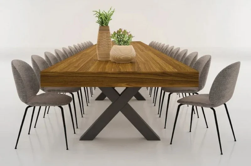 Casa Padrino Luxus Esstisch Braun / Schwarz 200-494 x 110 x H. 77 cm - Ausziehbarer Massivholz Konferenztisch - Esszimmer Möbel - Büro Möbel - Massivholz Möbel - Luxus Möbel