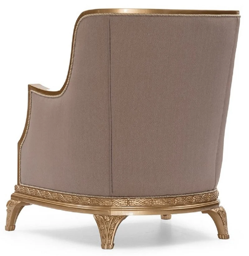 Casa Padrino Luxus Barock Wohnzimmer Set Braun / Gold - 2 Sofas & 2 Sessel & 1 Couchtisch & 2 Beistelltische - Handgefertigte Luxus Wohnzimmer Möbel im Barockstil - Edel & Prunkvoll