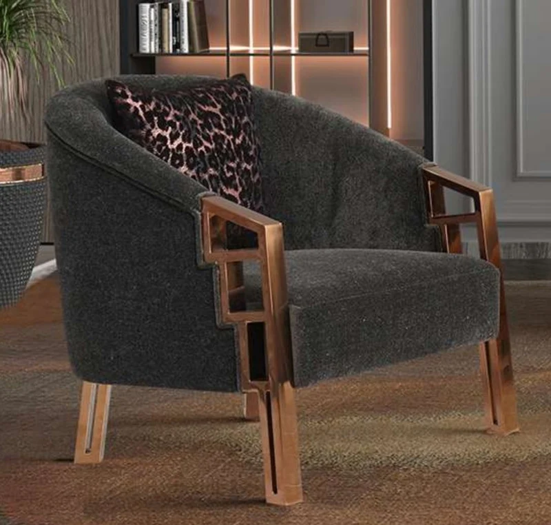 Casa Padrino Luxus Sessel Braun / Kupfer 80 x 80 x H. 90 cm - Wohnzimmer Sessel - Hotel Sessel - Wohnzimmer Möbel - Hotel Möbel - Luxus Möbel - Luxus Einrichtung