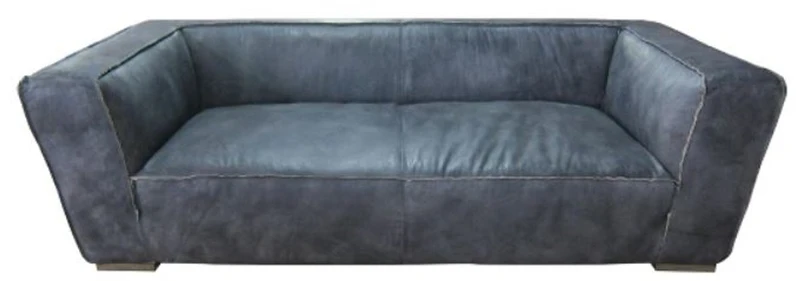 Casa Padrino Luxus Sofa Titan Grau 228 x 112 x H. 67 cm - Echtleder Wohnzimmer Möbel