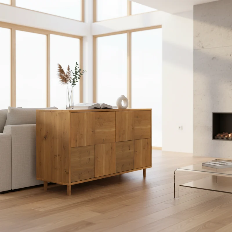 Sideboard "Mosaik" Eiche Rustikal - Natur geölt 120cm