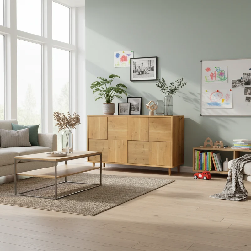 Sideboard "Mosaik" Eiche Rustikal - Natur geölt 120cm