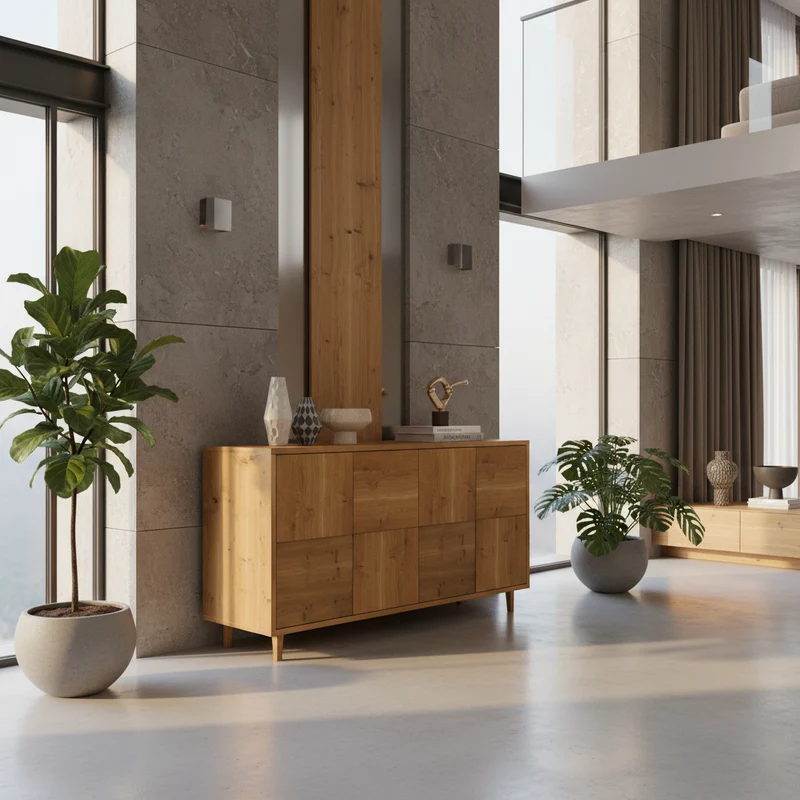 Sideboard "Mosaik" Eiche Rustikal - Natur geölt 120cm