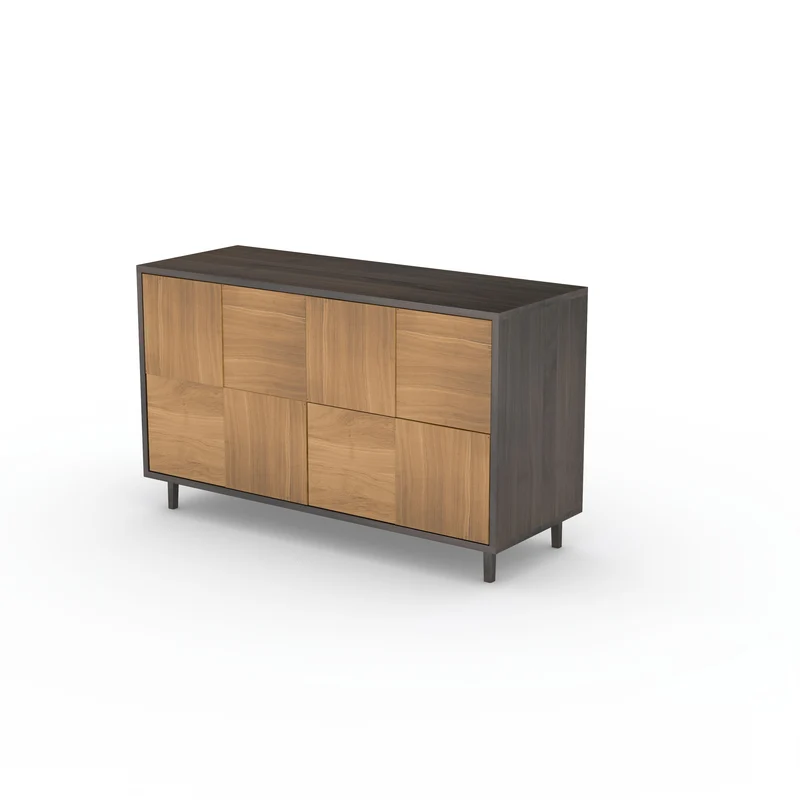 Sideboard "Mosaik" Eiche Premium - Natur/Schwarz geölt 120cm