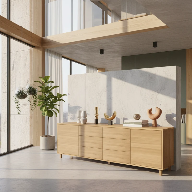 Sideboard "schmale Fuge" Eiche Premium - Natur geölt 240cm
