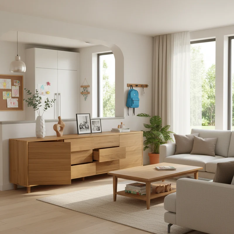 Sideboard "schmale Fuge" Eiche Premium - Natur geölt 240cm