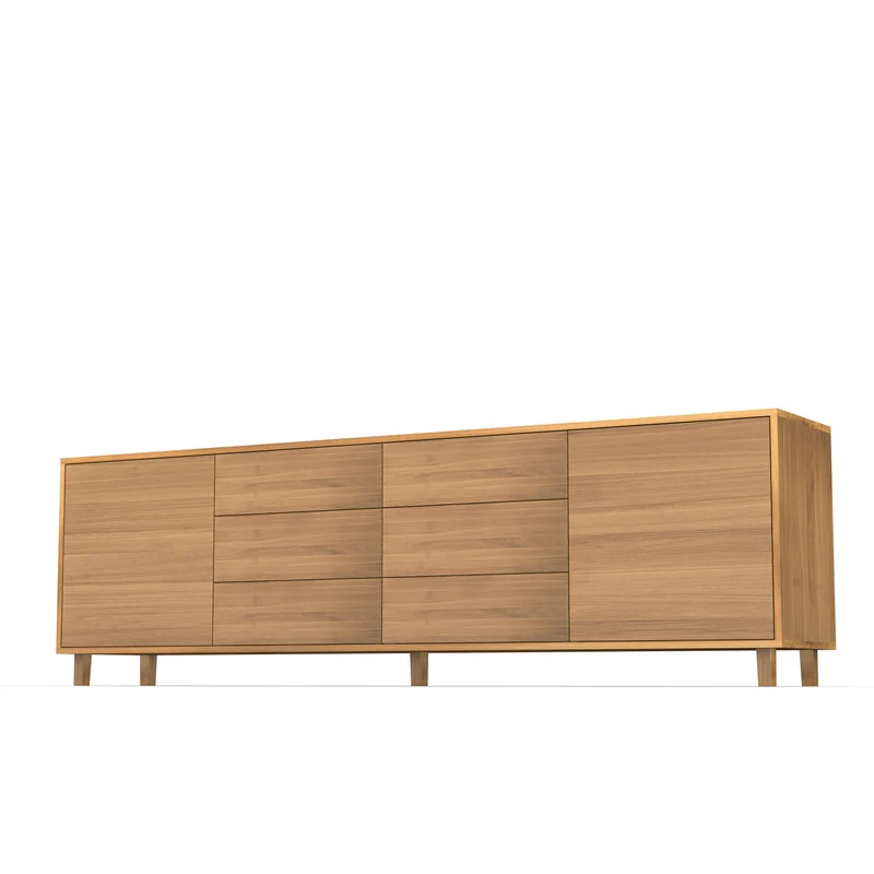 Sideboard "schmale Fuge" Eiche Premium - Natur geölt 240cm