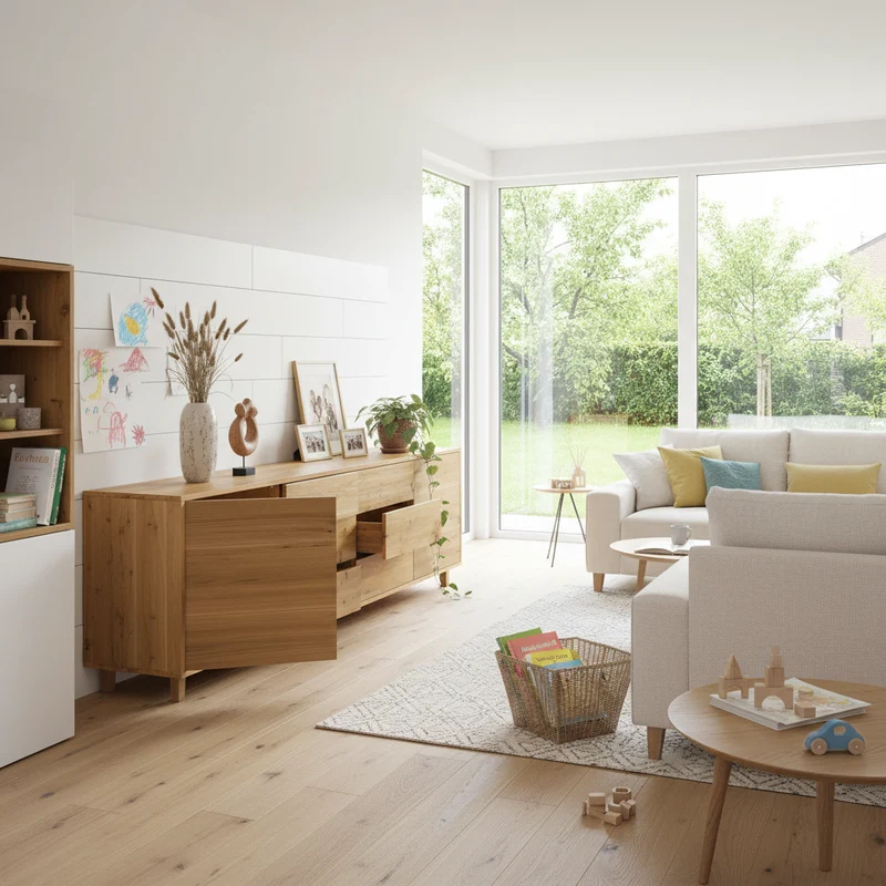 Sideboard "schmale Fuge" Eiche Rustikal - Natur geölt 240cm