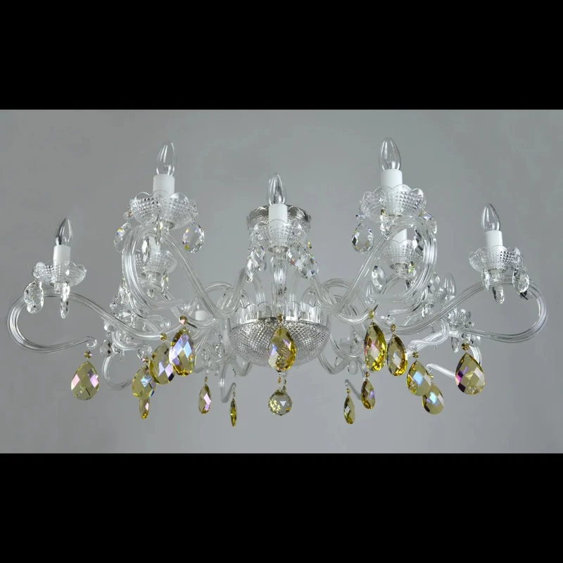 Casa Padrino Luxus Barock Kristall Deckenleuchte Silber Ø 107 x H. 42 cm - Prunkvolle Messing Deckenleuchte mit böhmischem Kristallglas - Barock Möbel - Edel & Prunkvoll