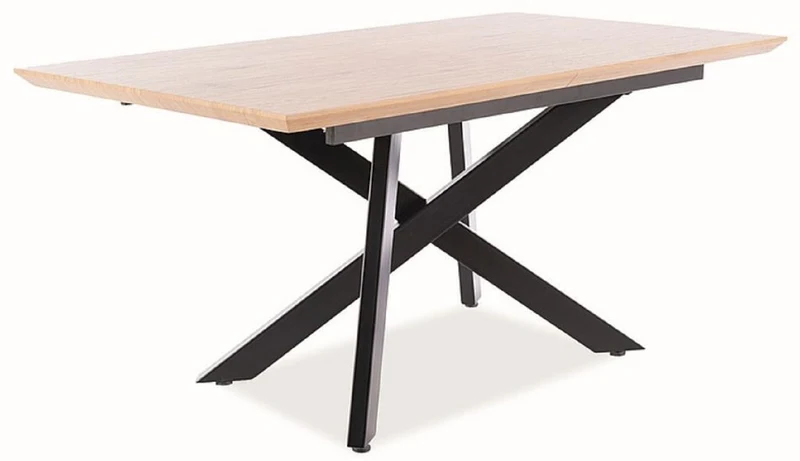 Casa Padrino Luxus Esstisch Naturfarben / Matt Schwarz 160-200 x 90 x H. 76 cm - Ausziehbarer Küchentisch - Esszimmer Möbel - Küchen Möbel - Luxus Möbel
