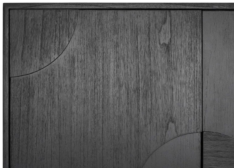 Casa Padrino Luxus Designer Schrank Schwarz 130 x 45 x H. 190 cm - Massivholz Regalschrank mit 3 Türen - Schlafzimmer Schrank - Wohnzimmer Schrank - Büro Schrank - Luxus Möbel