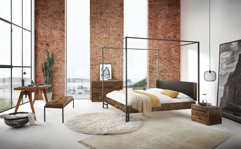 Kommode Calino aus Akazie Vintage Brown, Industrial-Loft