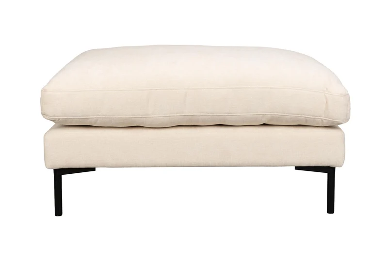 Hocker Summer Beige mit Stahlgestell, gepolstert von Zuiver