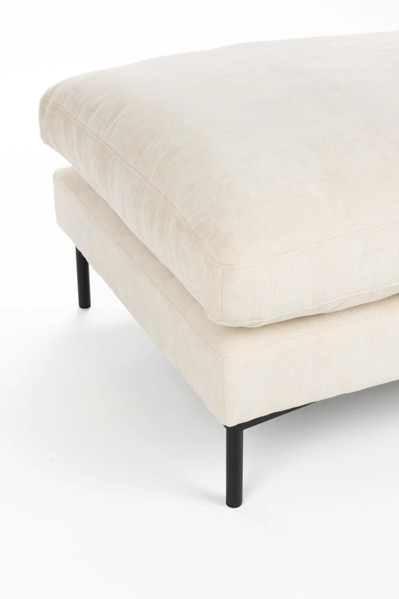 Hocker Summer Beige mit Stahlgestell, gepolstert von Zuiver