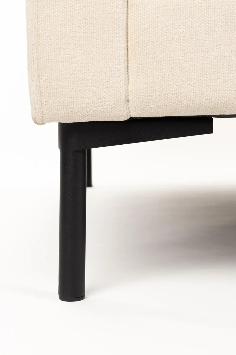 Hocker Summer Beige mit Stahlgestell, gepolstert von Zuiver