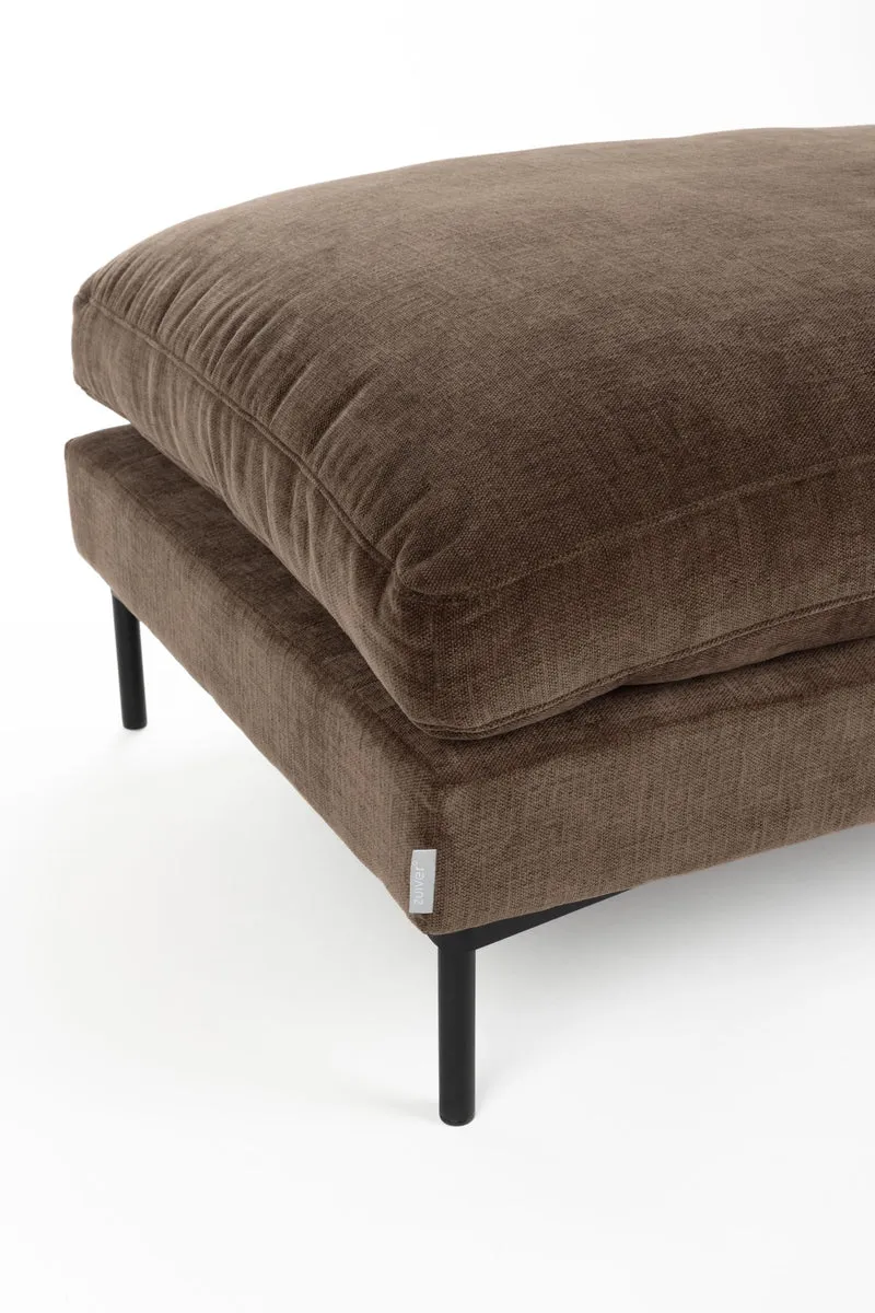 Hocker Summer Dark Brown mit Stahlgestell von Zuiver fürs Wohnzimmer