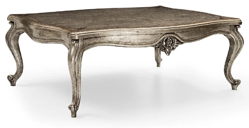 Casa Padrino Luxus Barock Wohnzimmer Set Braun / Creme / Antik Silber - 2 Sofas & 2 Sessel & 1 Couchtisch & 2 Beistelltische - Handgefertigte Wohnzimmer Möbel im Barockstil - Edel & Prunkvoll