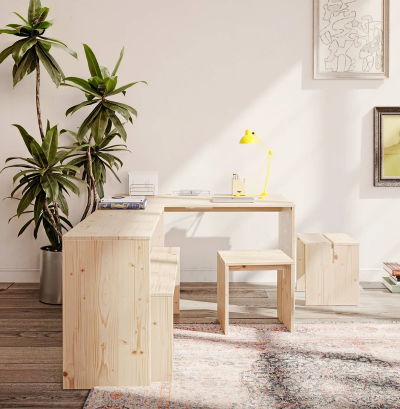 Hocker JOIN-IN Stool Raw Kiefer massiv unbehandelt von Karup