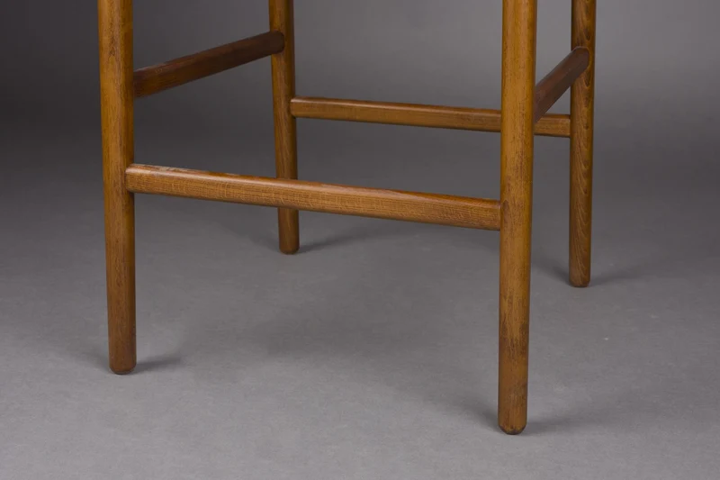 Barhocker Cecile Walnut: Retro-Design aus Holz & Seilgeflecht
