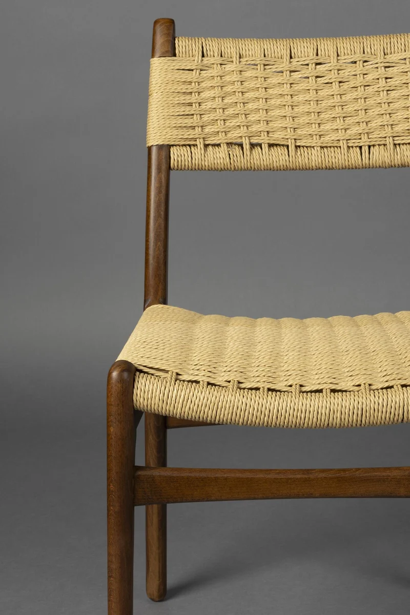 Dutchbone Stuhl Cecile Walnut: Holz & Geflecht im Retro-Look