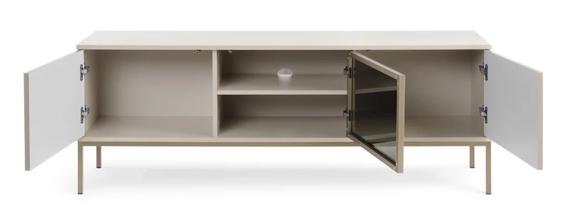 Drehtür-TV-Schrank Tosena mit LED-Beleuchtung, 154 cm, Kaschmir