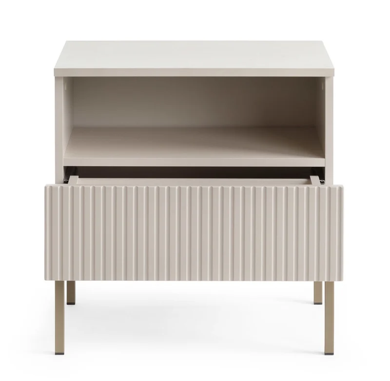 Nachttisch Tosena mit Schublade und LED-Beleuchtung 54 cm Kaschmir