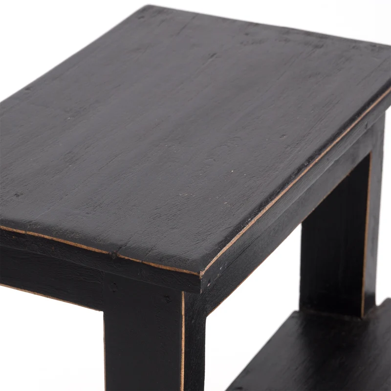 TRITTLEITER "STEP" | 46x37 cm (HxB), Altholz | Tritthocker | Farbe: 09 voodoo - schwarz