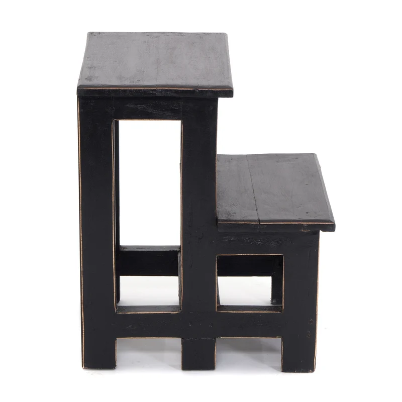 TRITTLEITER "STEP" | 46x37 cm (HxB), Altholz | Tritthocker | Farbe: 09 voodoo - schwarz